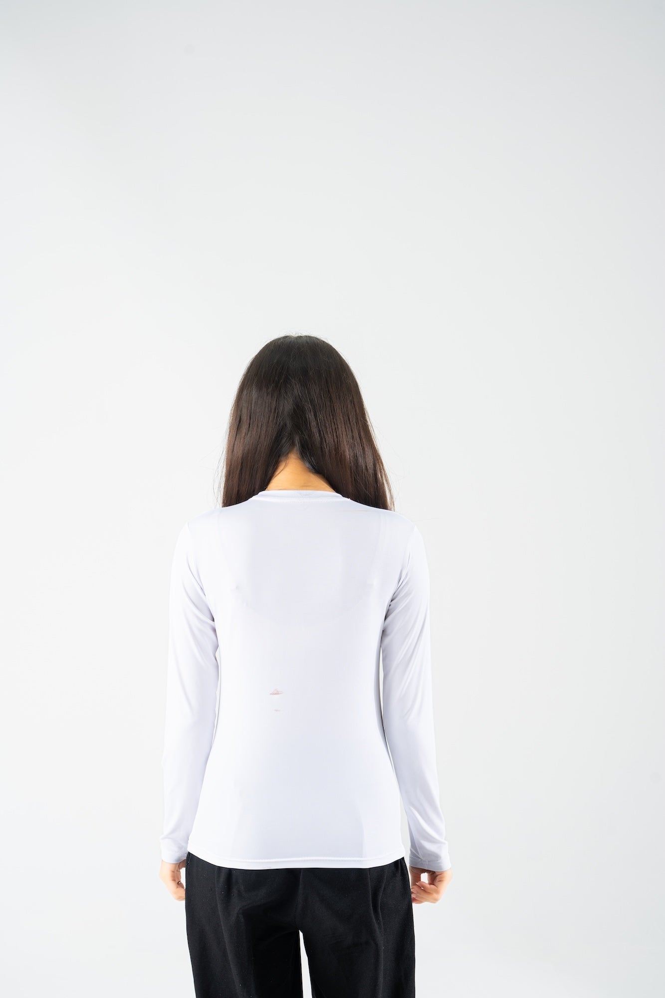 Long Sleeve Crewneck Top - White