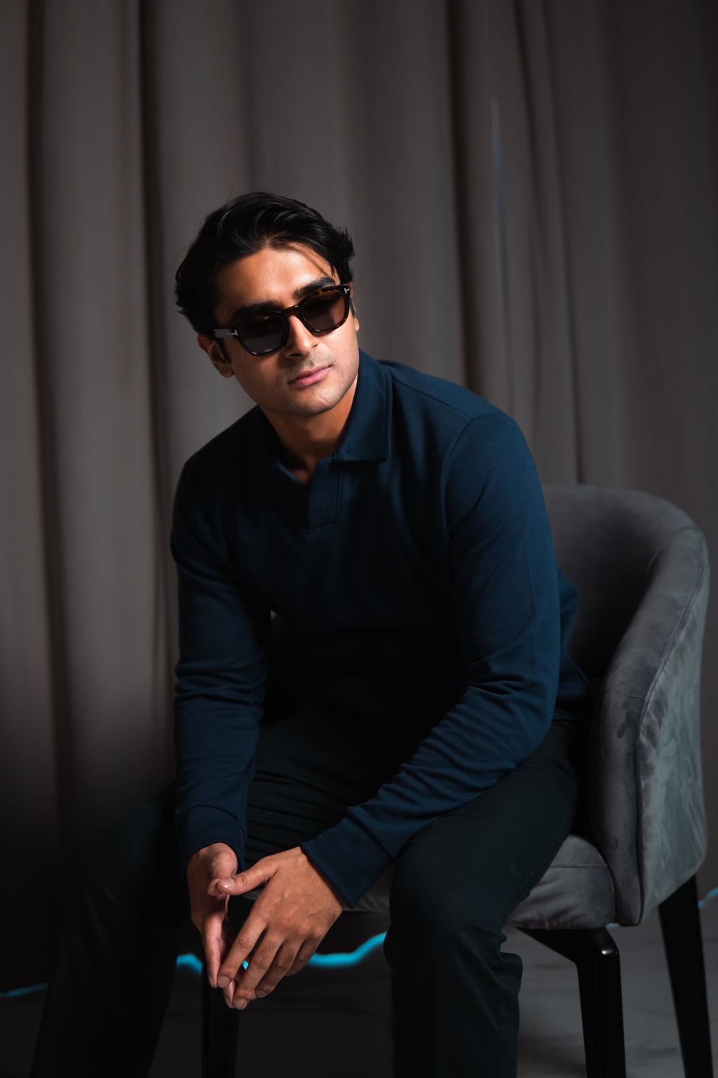 Polo Pullover - Blue