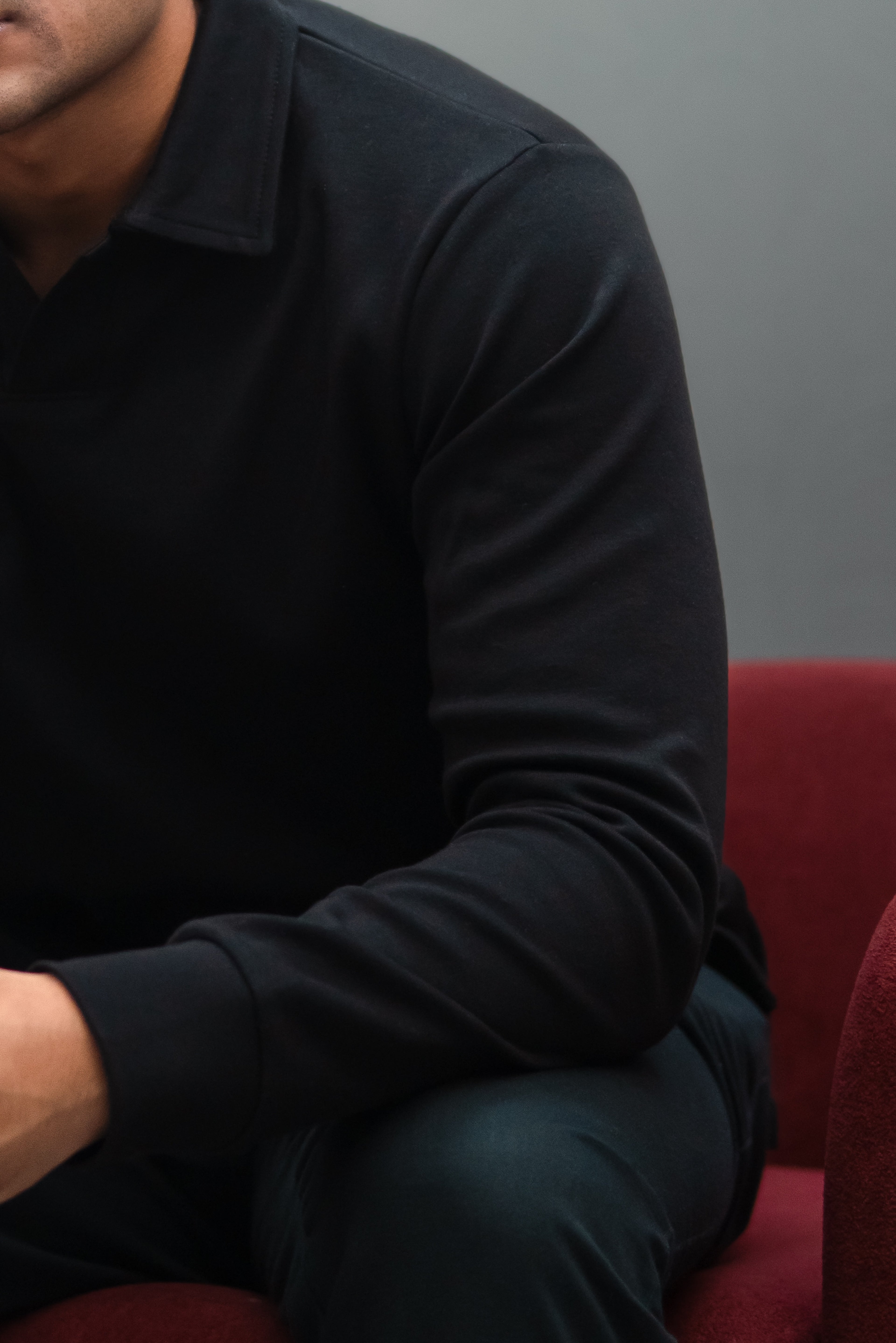 Polo Pullover - Black