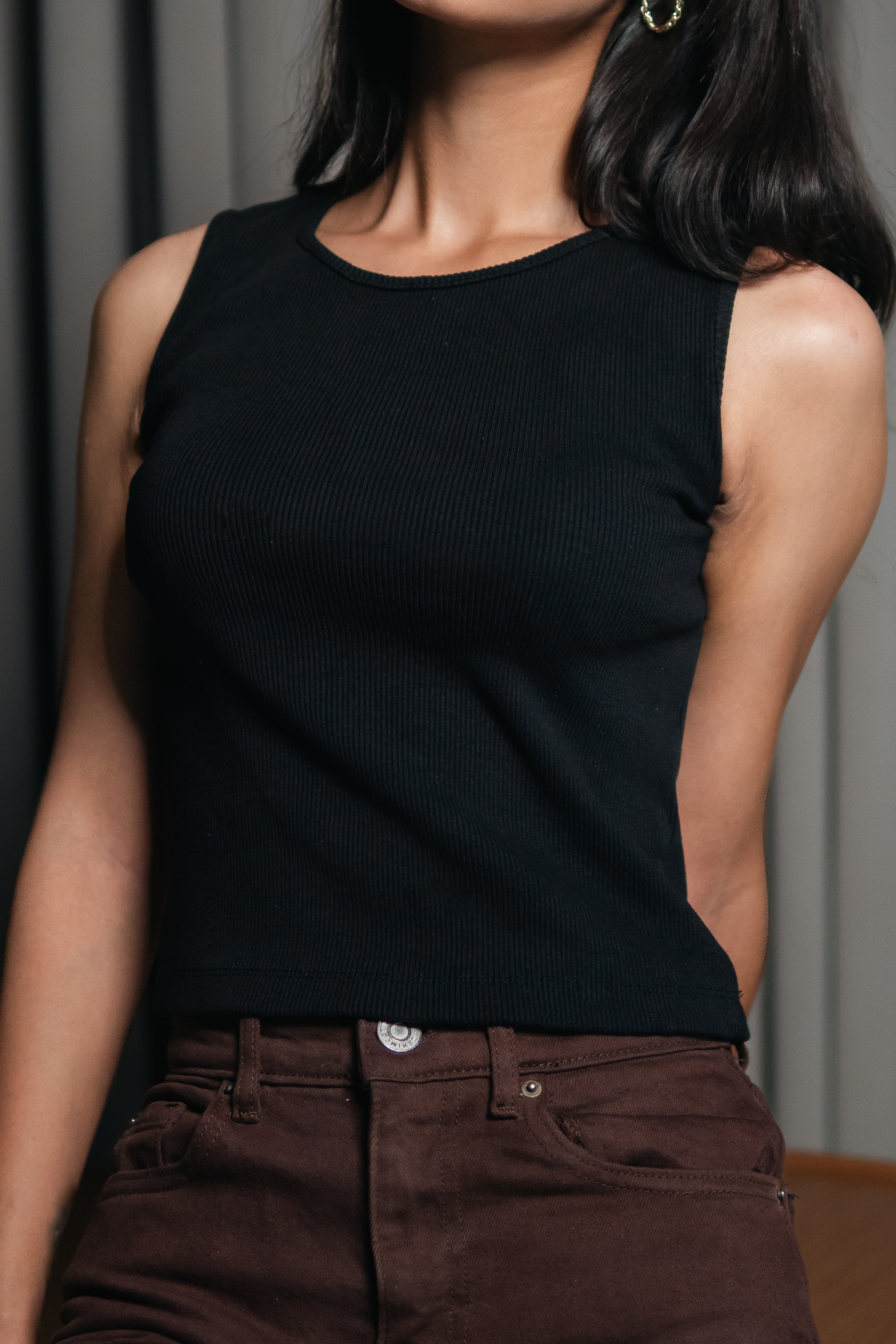 Ribbed Tank Top - Black