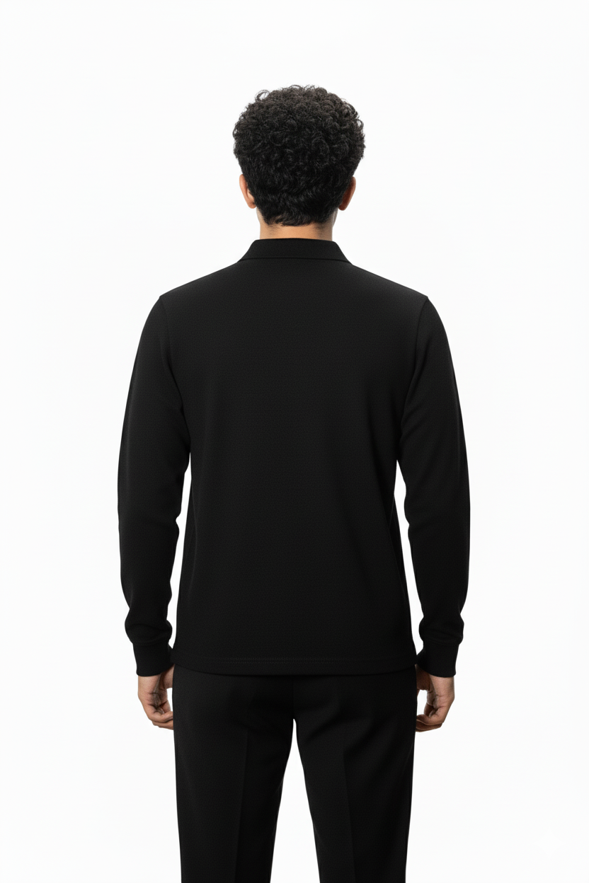 Polo Pullover - Black
