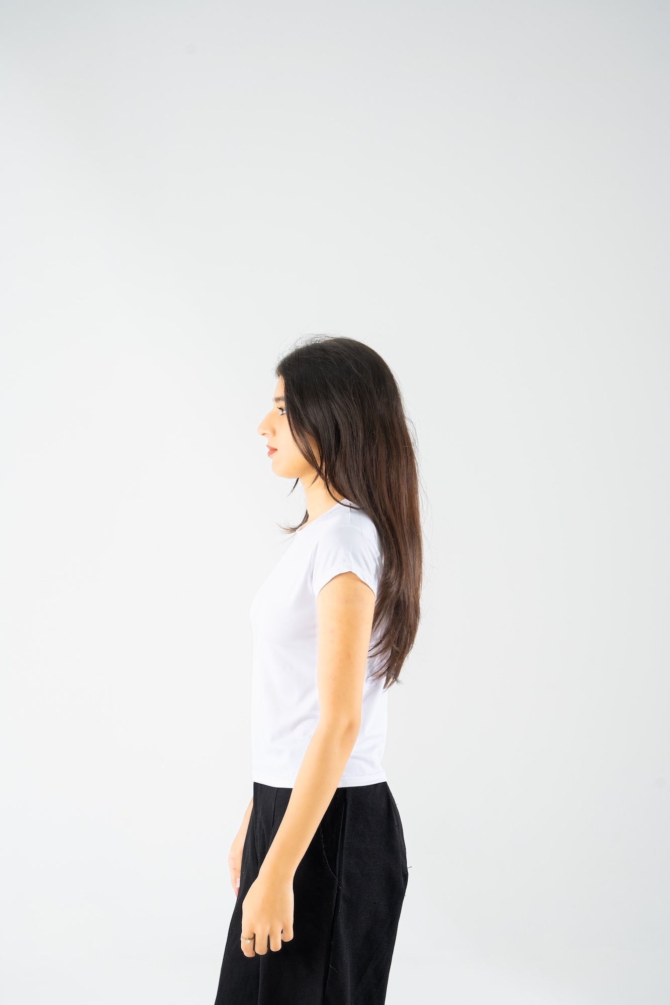 Half Sleeve Crewneck Top - White