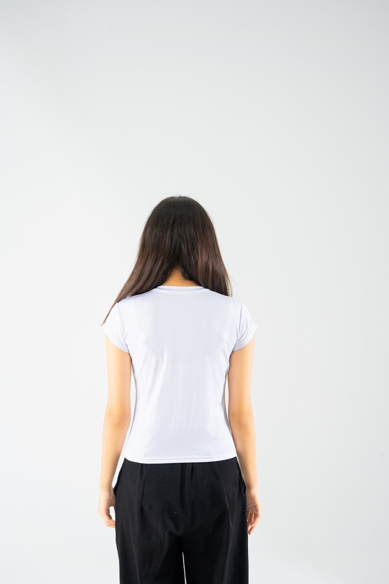 Half Sleeve Crewneck Top - White