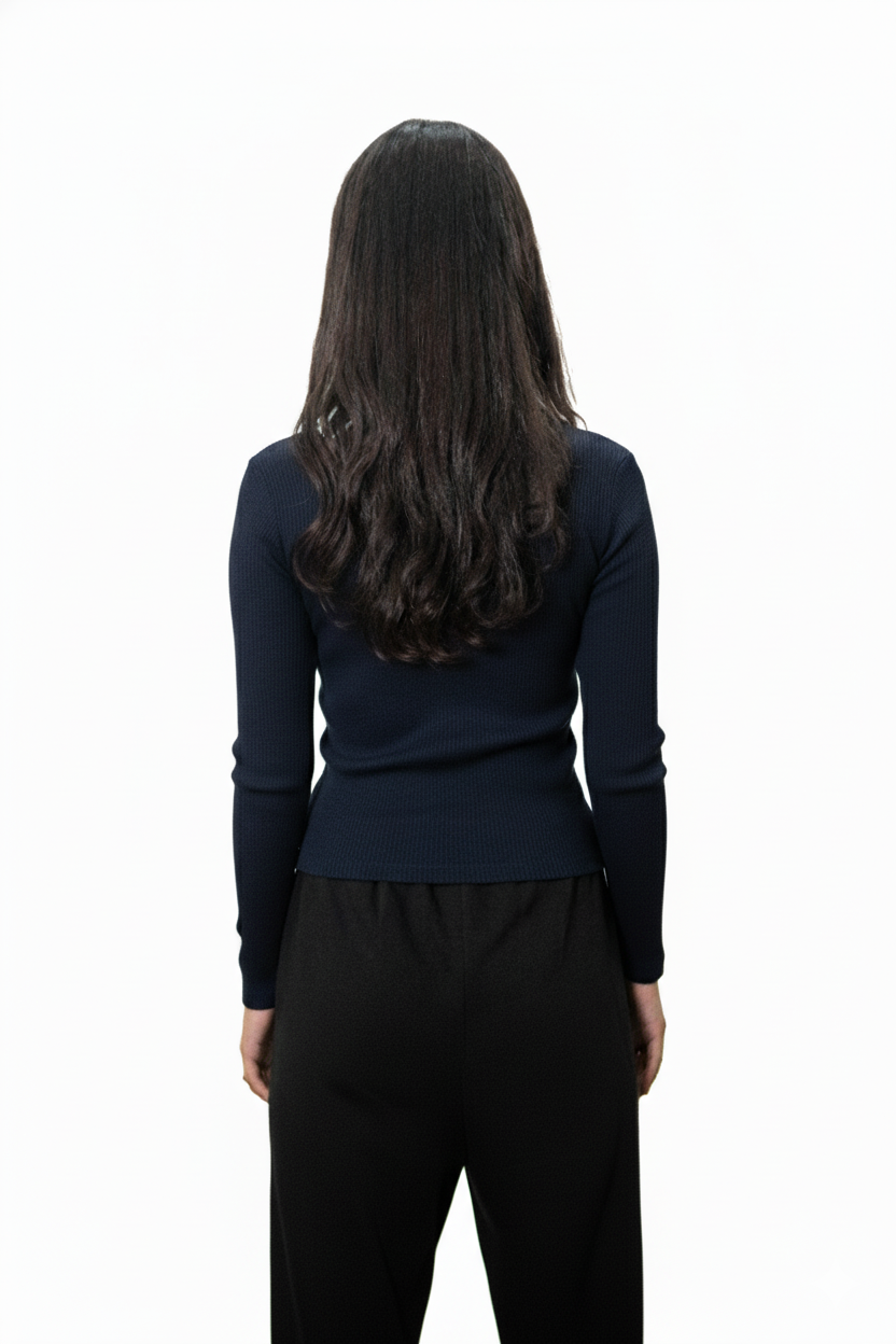 Ribbed Boat Neck - Blue